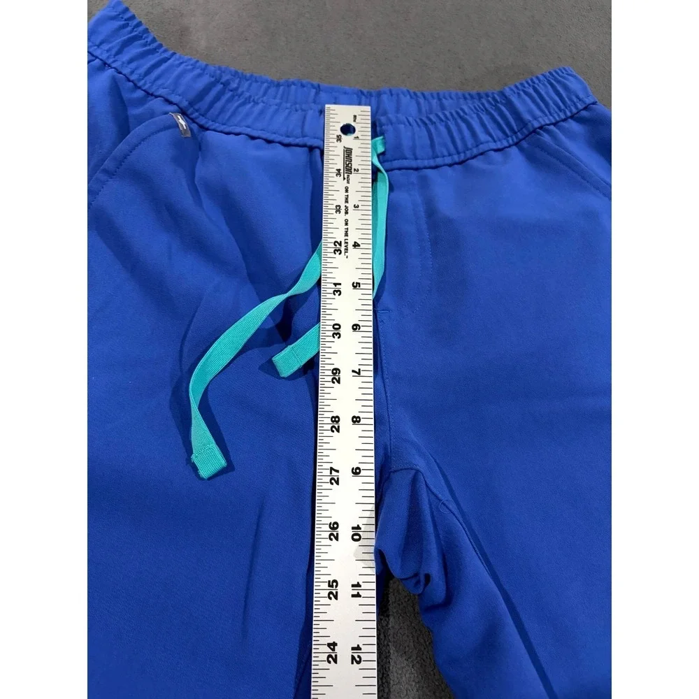FIGS Tansen Jogger Scrub Pants Mens XS/S Blue Stretch Drawcord Waist Tapered Leg